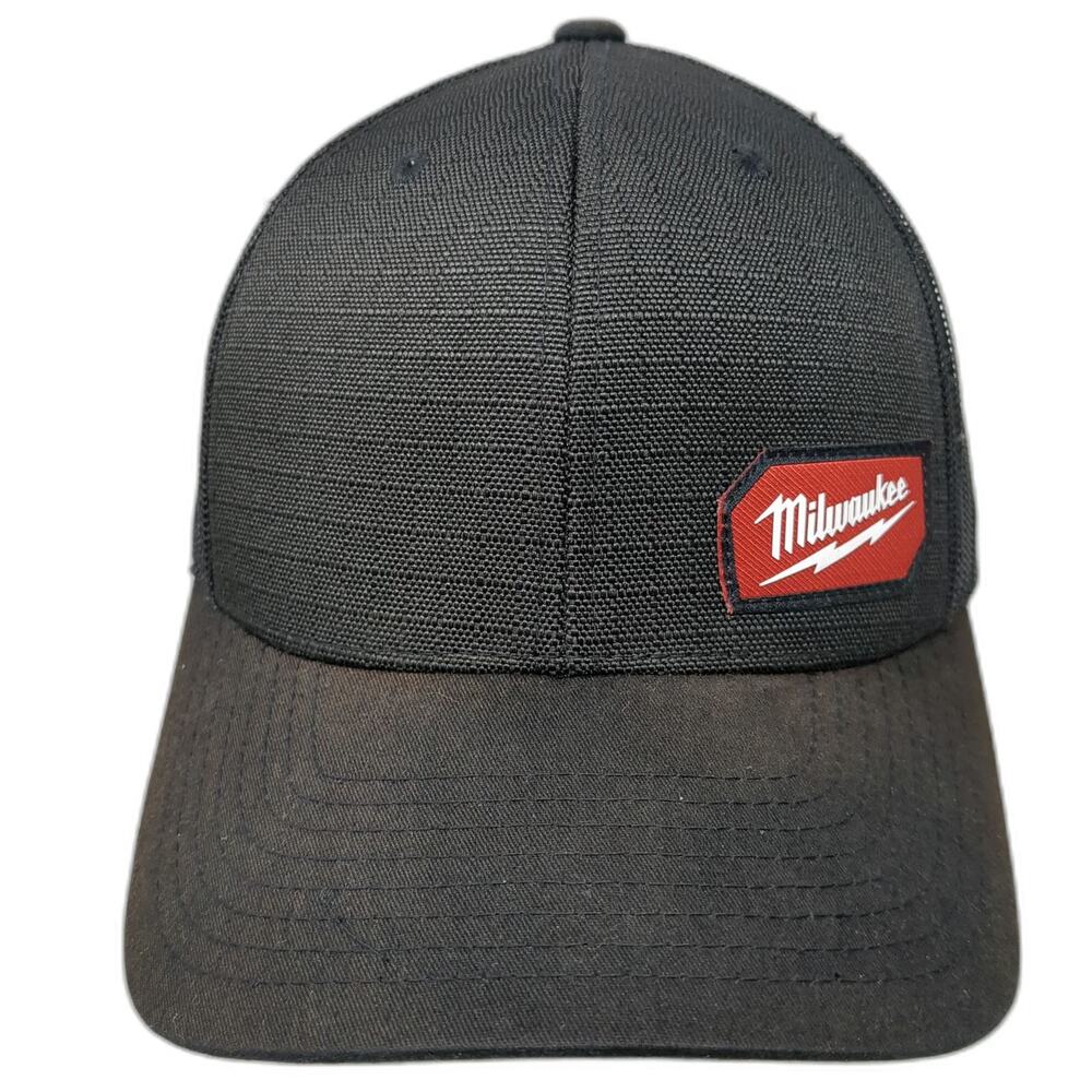 Milwaukee Trucker Hat Black One Size Red White Mesh Snapback Gridiron Logo